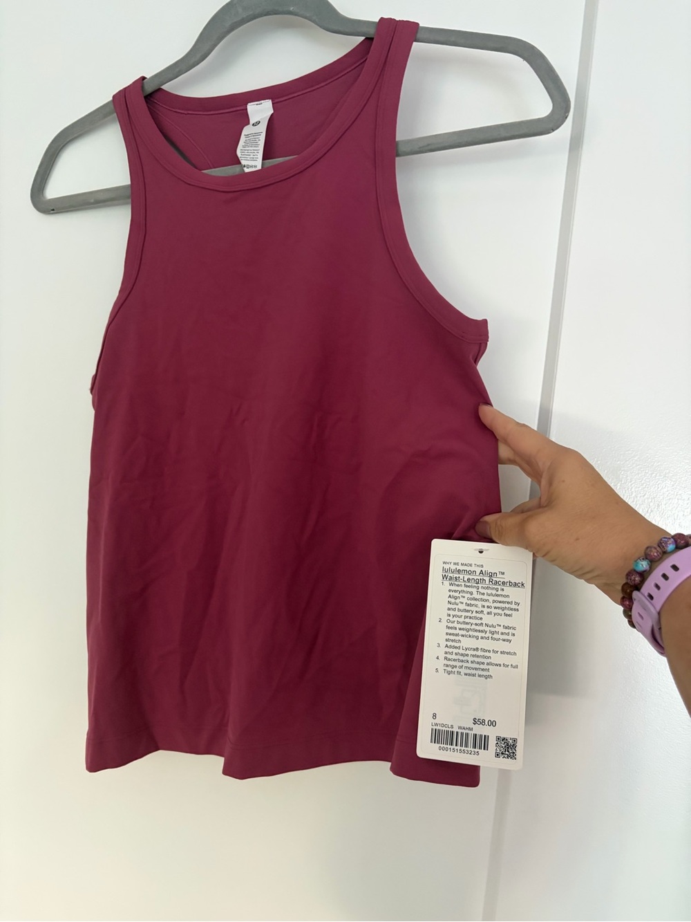 NWT Lululemon Women’s Sleeveless Racerback Tank Top - Plum